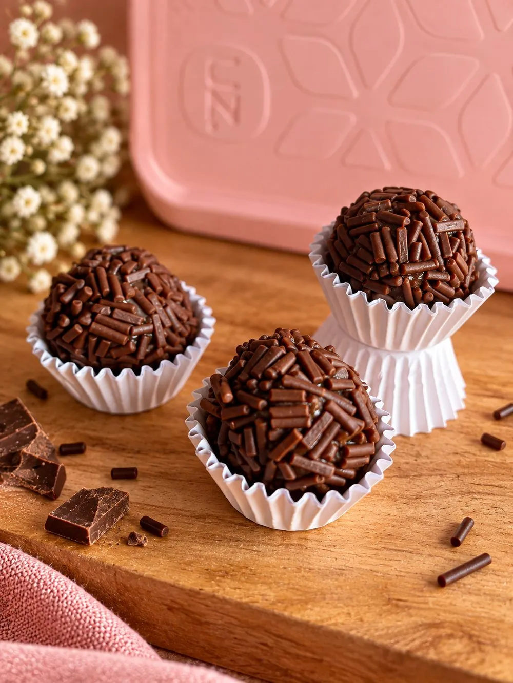 Brigadeiro de chocolate: Chocolate nobre e granulê