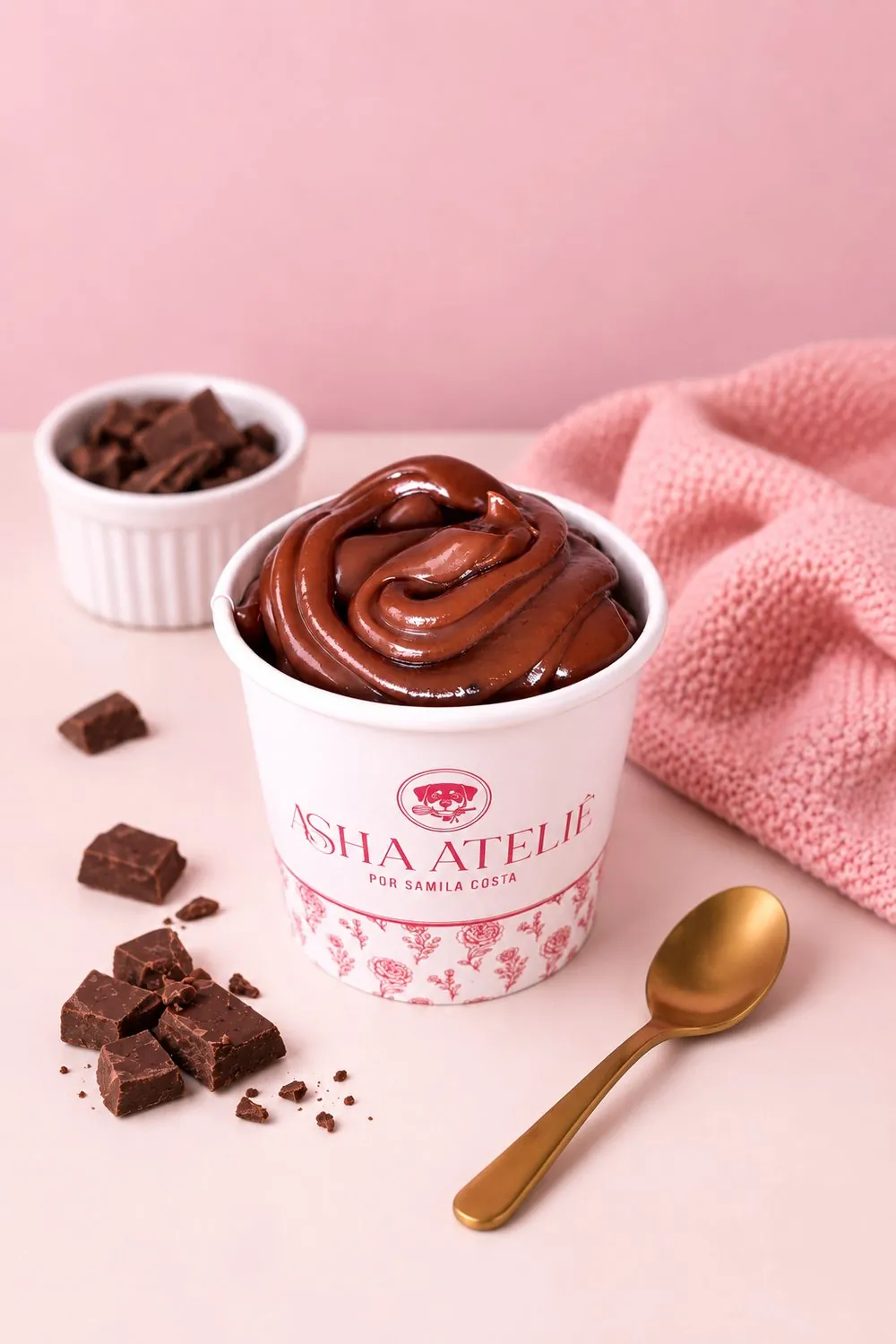 Pote da felicidade chocolate: Brigadeiro de chocolate nobre em camadas